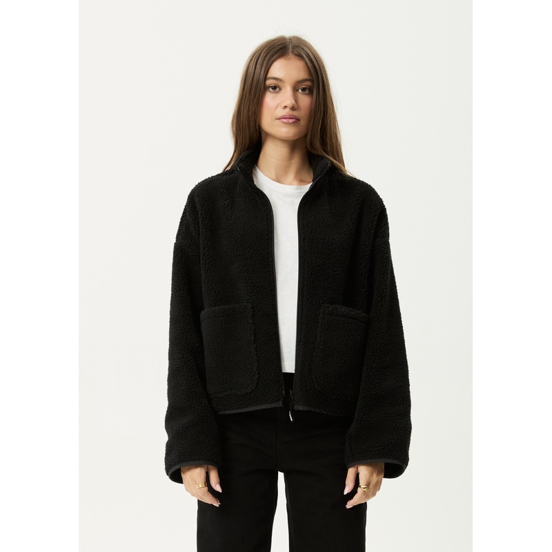 AFENDS Womens Berlin – Reversible Polar Fleece Jacket – Black