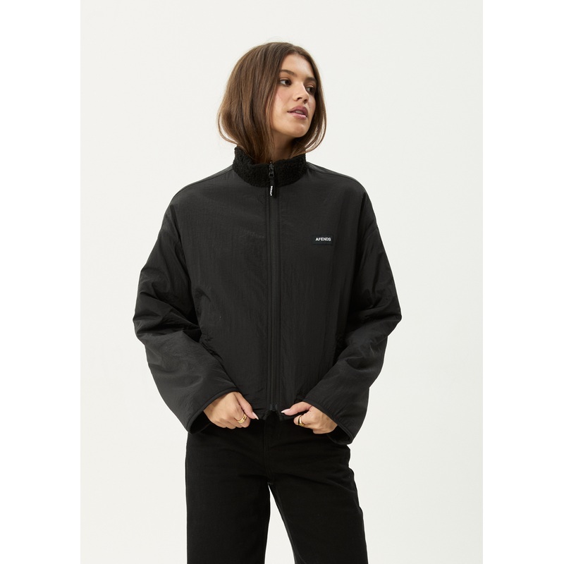 AFENDS Womens Berlin – Reversible Polar Fleece Jacket – Black