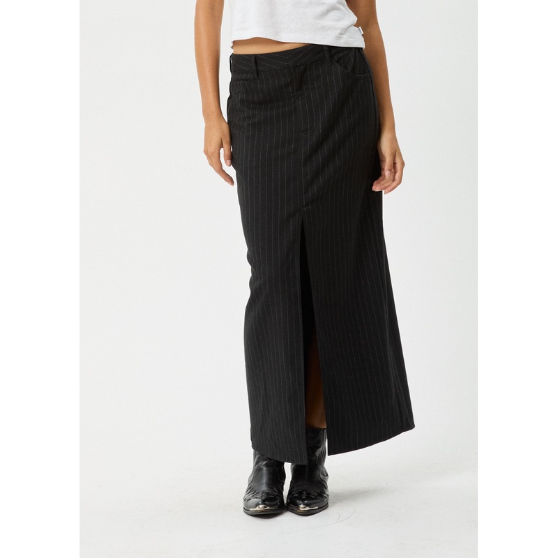 AFENDS Womens Business – Split Maxi Skirt – Black