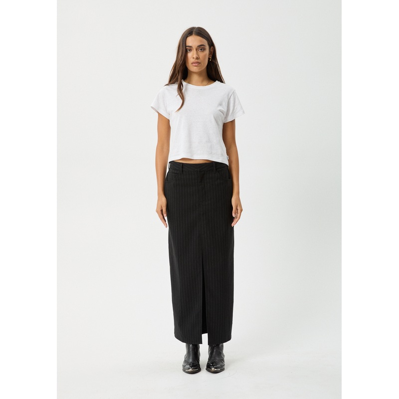 AFENDS Womens Business – Split Maxi Skirt – Black