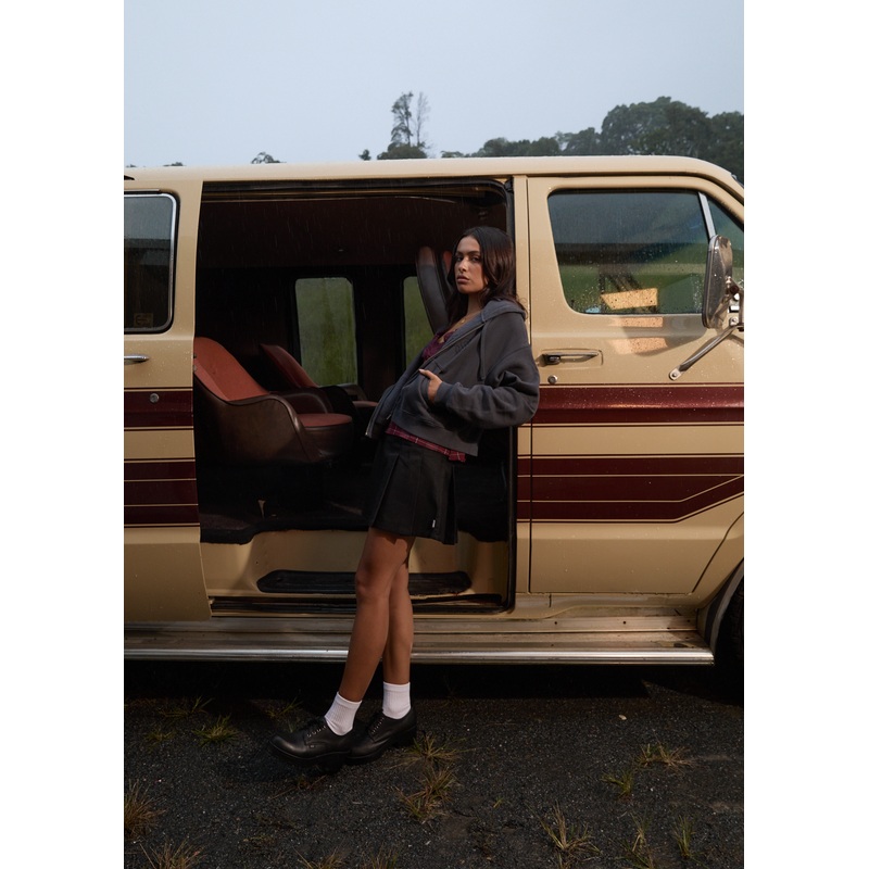 AFENDS Womens Carly – Pleat Mini Skirt – Black