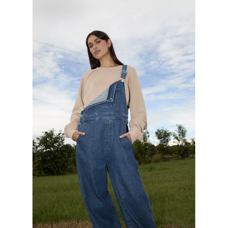 AFENDS Womens Cutback – Raglan Crew Neck Jumper – Taupe