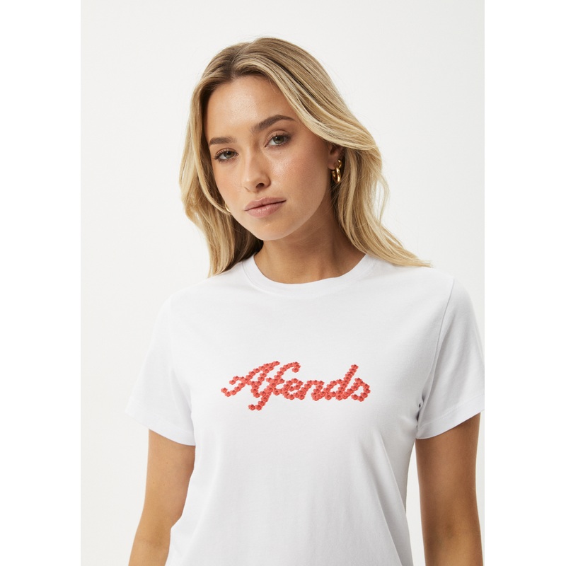 AFENDS Womens Garden Buds – Classic Tee – White