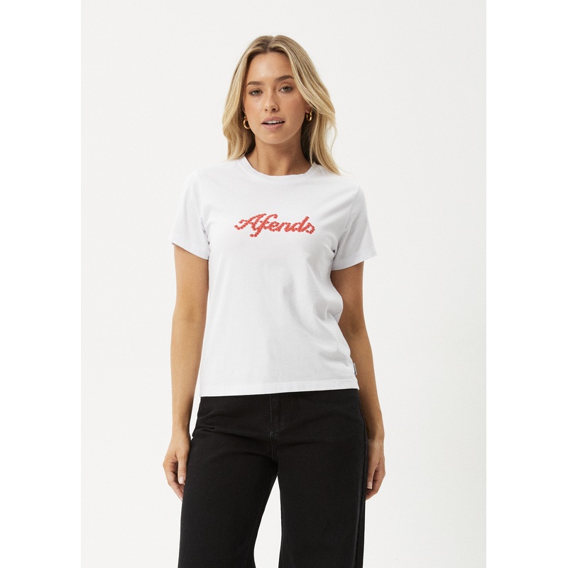 AFENDS Womens Garden Buds – Classic Tee – White