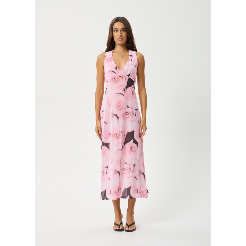 AFENDS Womens Marinette – Sheer Maxi Dress – Rose