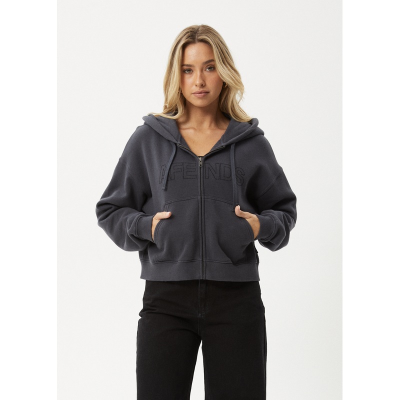 AFENDS Womens Portland – Zip – Stone Black
