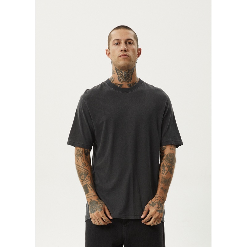 AFENDS Mens Classic – Retro Tee – Stone Black