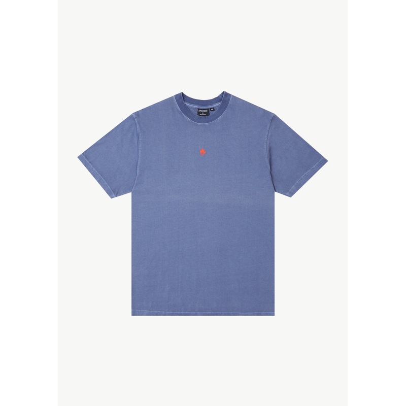 AFENDS Mens Flame – Retro Tee – Washed Marlin