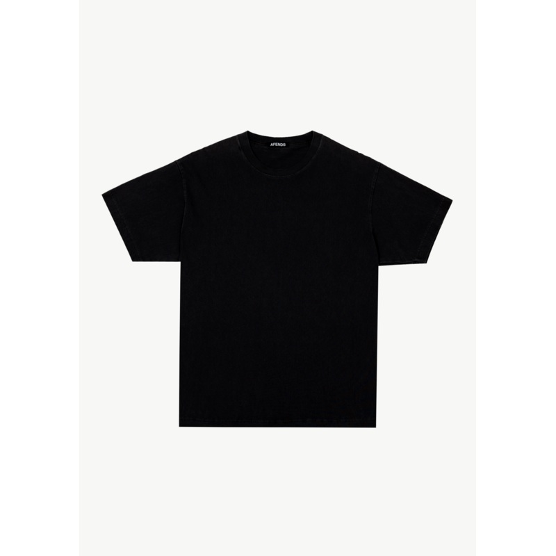 AFENDS Mens Genesis – Heavyweight Boxy Tee – Black