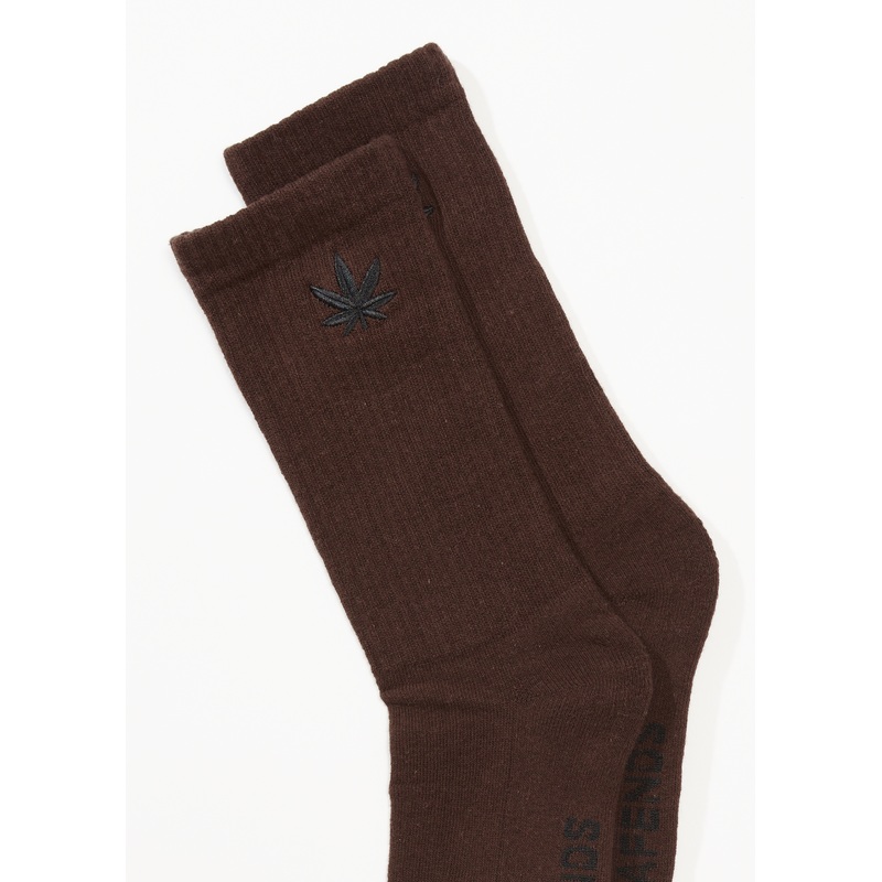 AFENDS Mens Happy – Socks One Pack – Coffee