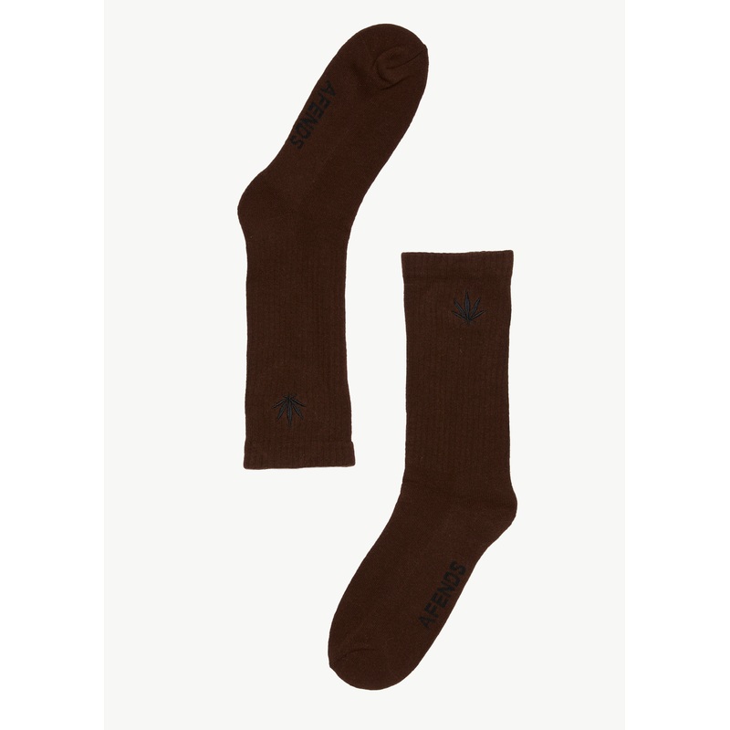 AFENDS Mens Happy – Socks One Pack – Coffee