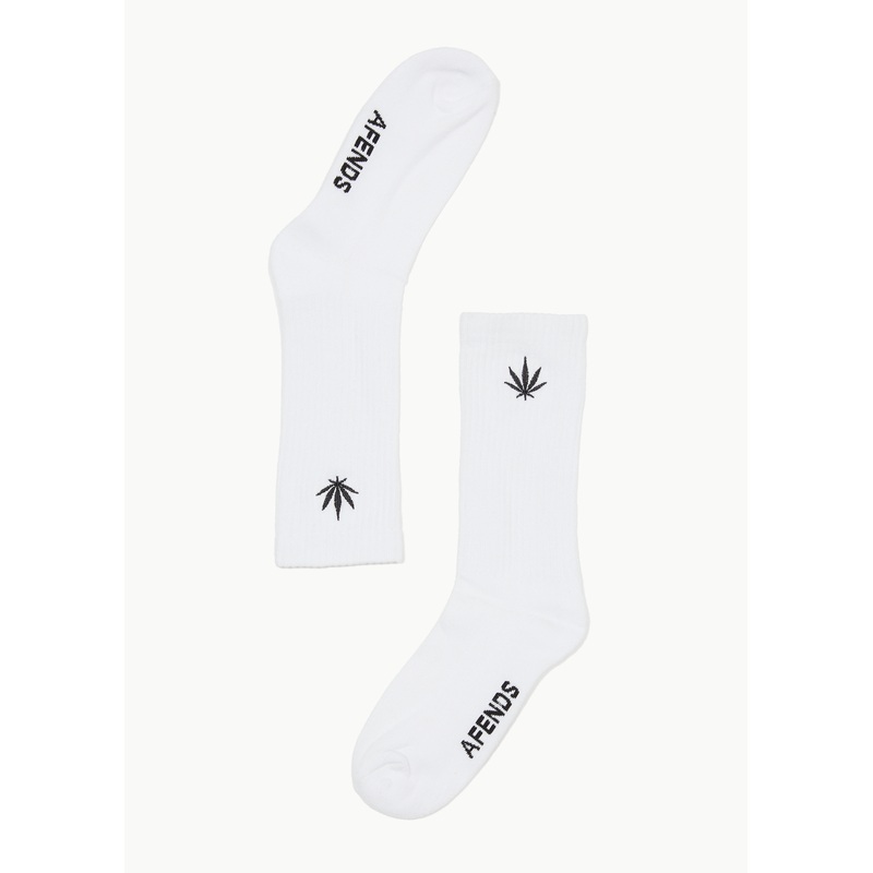 AFENDS Mens Happy – Socks One Pack – White