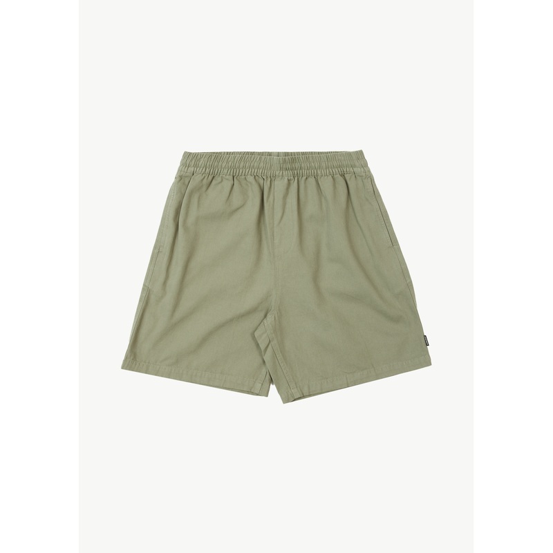 AFENDS Mens Ninety Eights – Oversized Short 20 – Olive