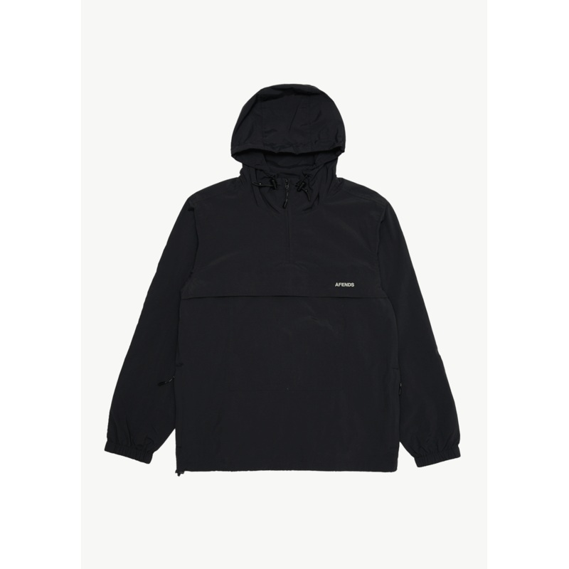 AFENDS Mens System – Water Resistant Spray Anorak Jacket – Black