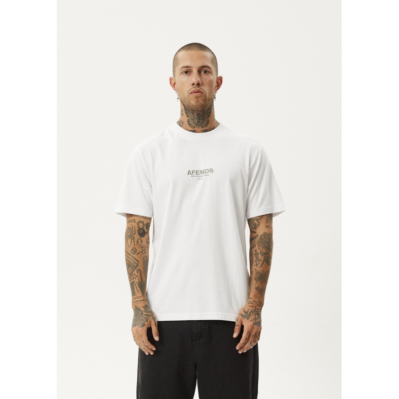 AFENDS Mens Vinyl – Retro Tee – White