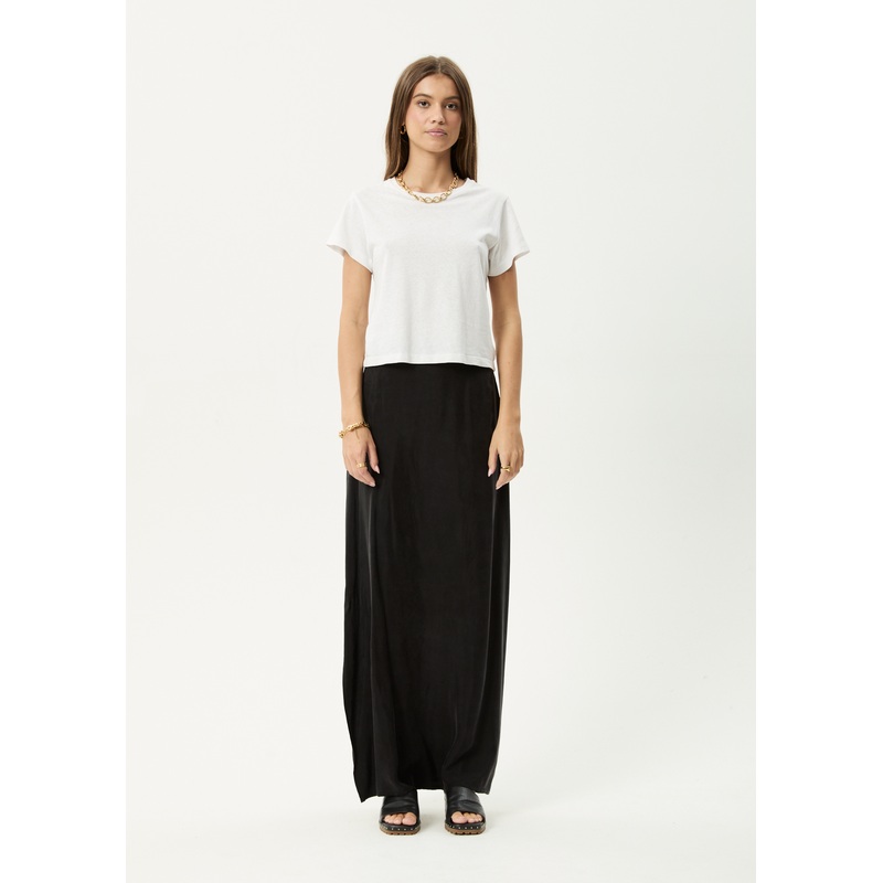 AFENDS Womens Grace – Cupro Maxi Skirt – Black