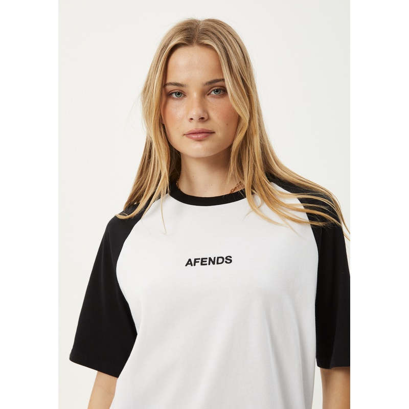 AFENDS Womens Ryan – Oversized Raglan Tee – Black