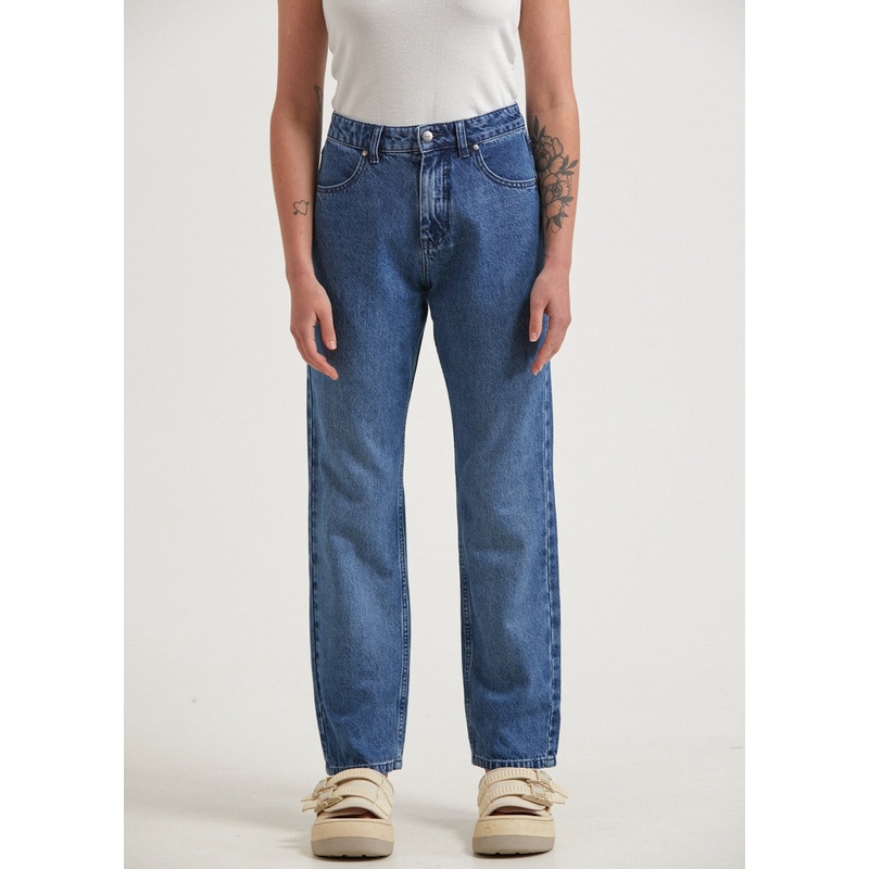 AFENDS Womens Violet – Denim Straight Leg Jean – Authentic Blue