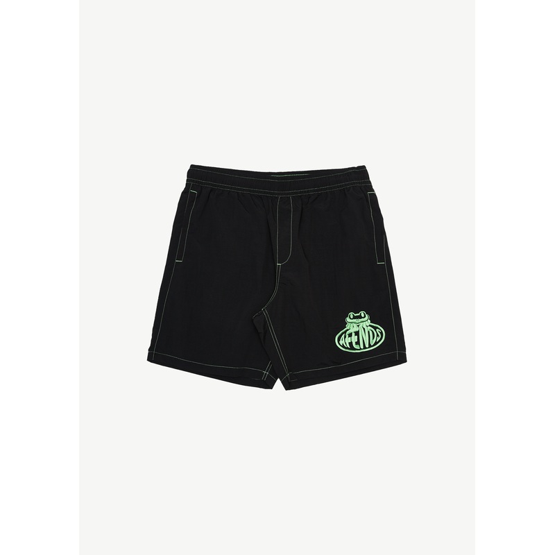 AFENDS Mens Frogga – Baywatch Swim Short 18 – Black