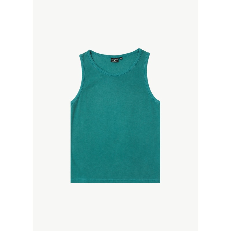 AFENDS Mens Paramount – Rib Singlet – Washed Pine