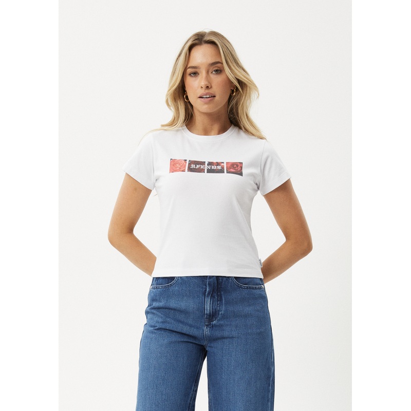 AFENDS Womens Florence – Baby Tee – White