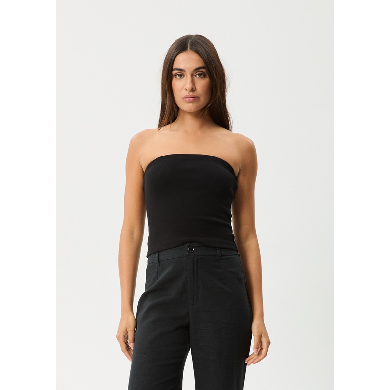 AFENDS Womens Jamie – Rib Tube Top – Black