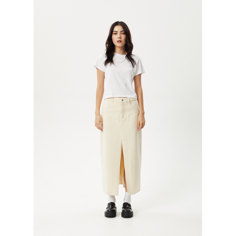 AFENDS Womens Mika – Maxi Skirt – Sand