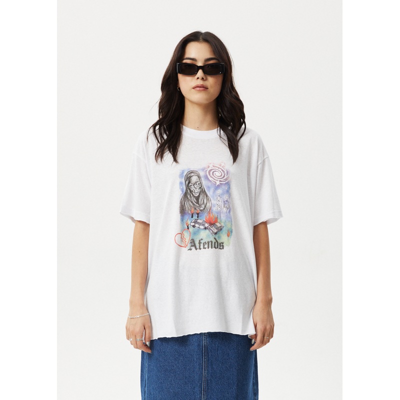 AFENDS Womens Nirvana – Oversized Tee – White
