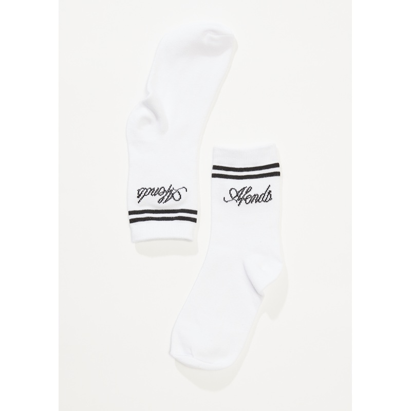 AFENDS Womens Notice – Socks Two Pack – White / Black