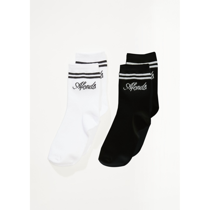 AFENDS Womens Notice – Socks Two Pack – White / Black