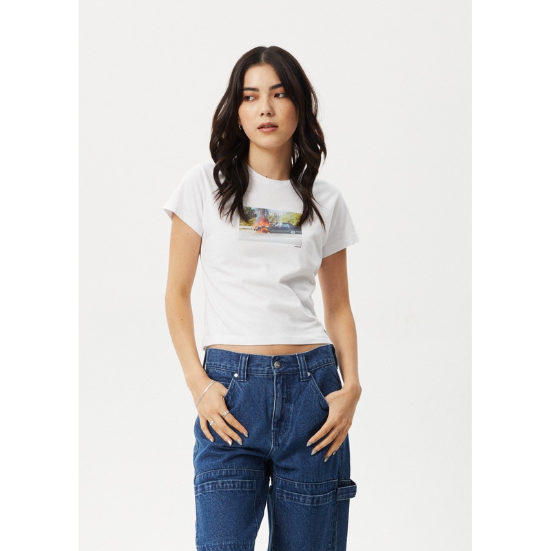 AFENDS Womens Omw – Baby Tee – White
