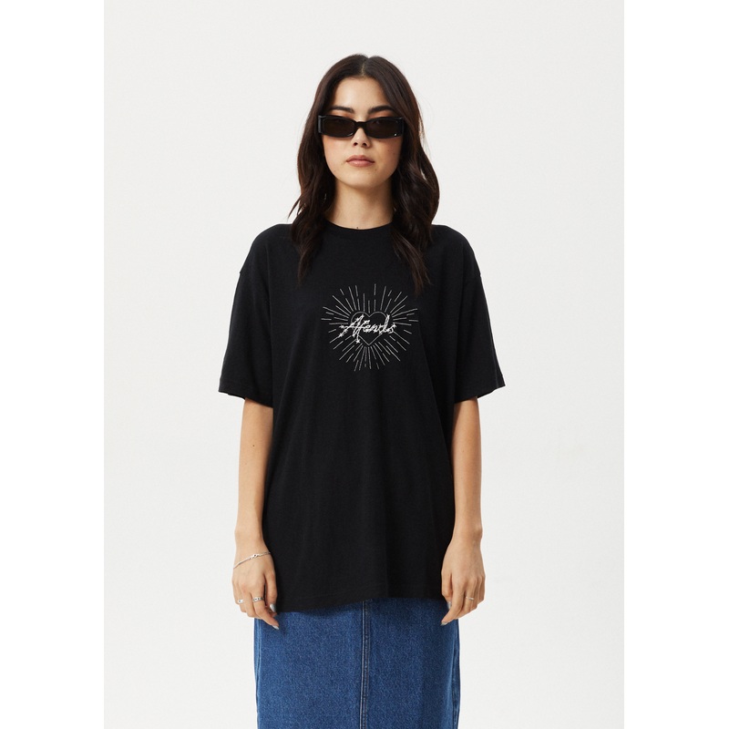 AFENDS Womens Pulse – Oversized Tee – Black