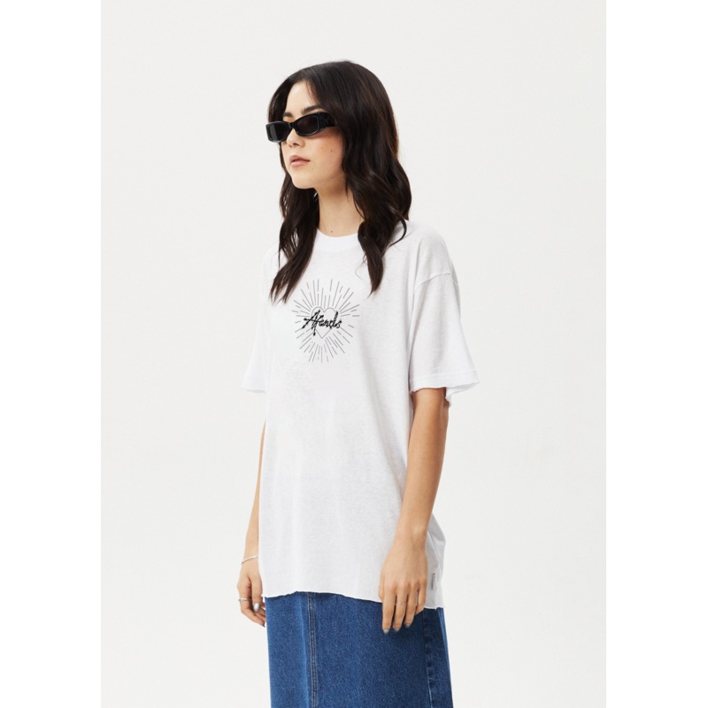 AFENDS Womens Pulse – Oversized Tee – White