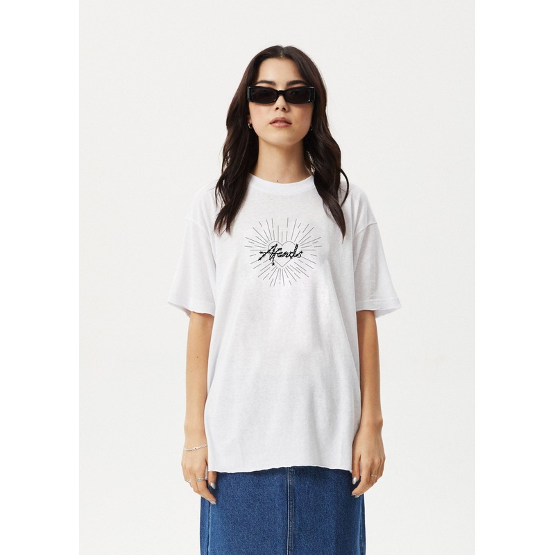AFENDS Womens Pulse – Oversized Tee – White
