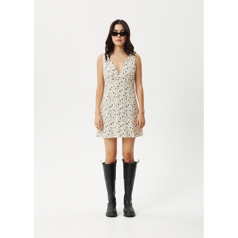 AFENDS Womens Rooney – Mini Dress – Sesame