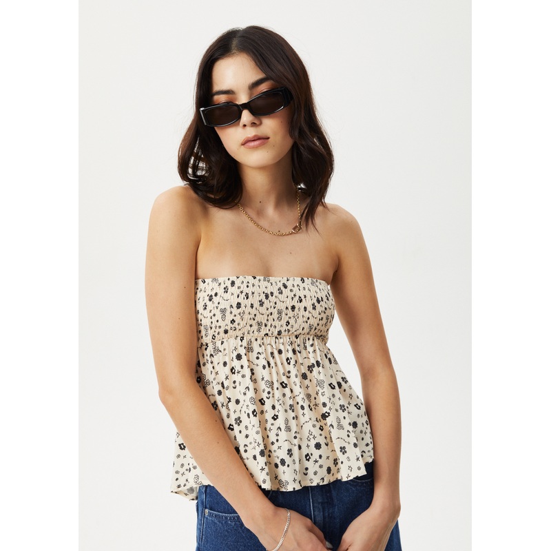 AFENDS Womens Rooney – Strapless Top – Sesame