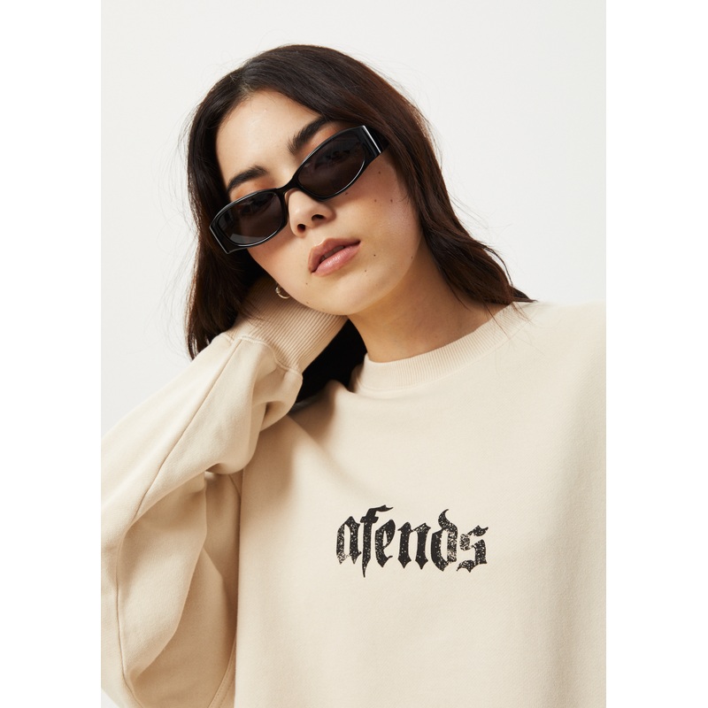 AFENDS Womens Scorpio – Crew Neck Jumper – Sand