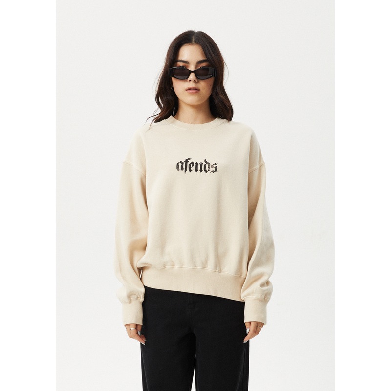 AFENDS Womens Scorpio – Crew Neck Jumper – Sand