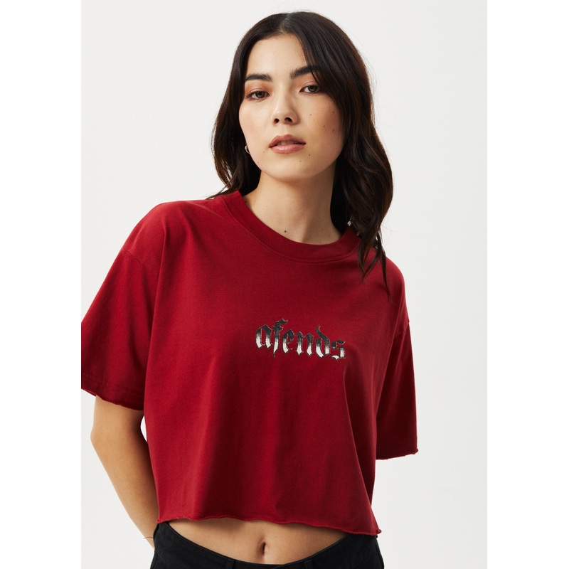AFENDS Womens Scorpio Slay – Slay Cropped Tee – Ketchup