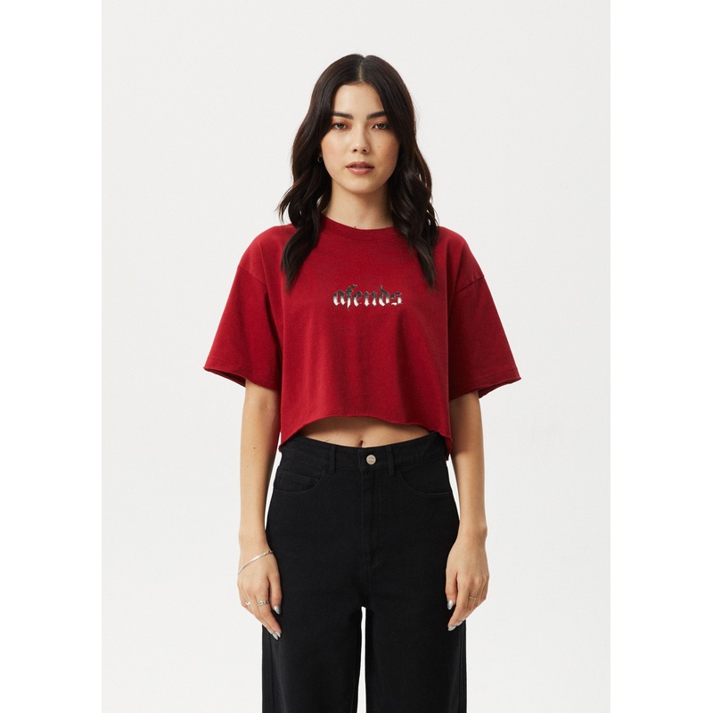 AFENDS Womens Scorpio Slay – Slay Cropped Tee – Ketchup