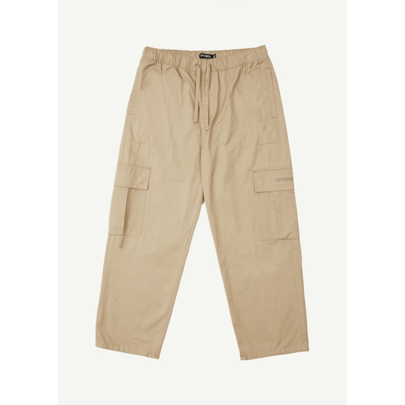AFENDS Mens Atlas – Twill Cargo Pant – Taupe