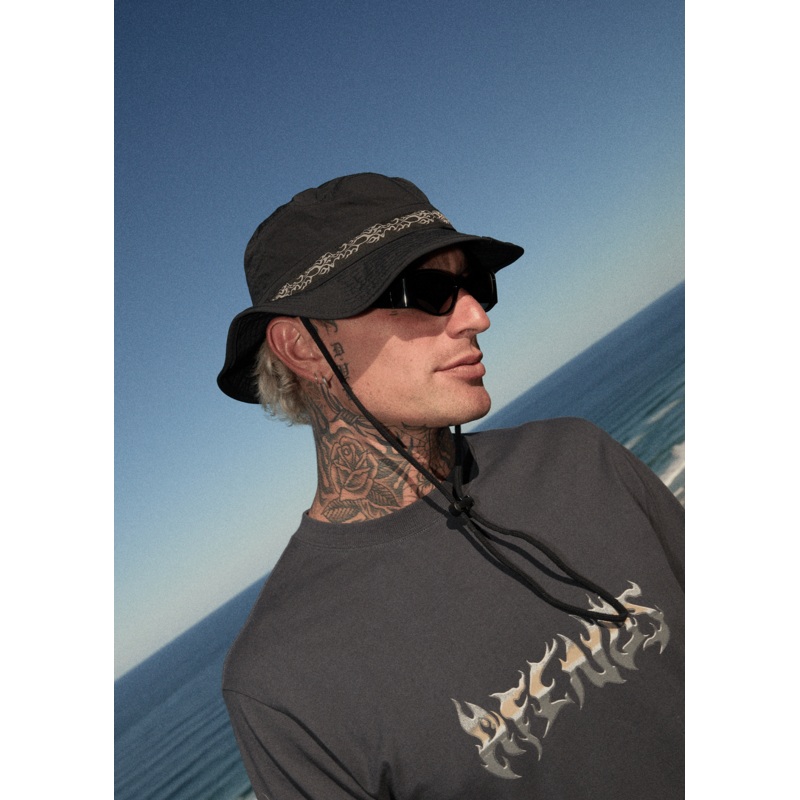 AFENDS Mens Bound – Bucket Hat – Black