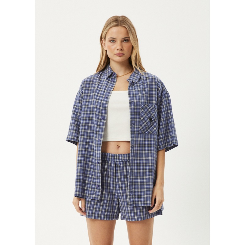 AFENDS Mens Shipwreck – Short Sleeve Shirt – Marlin