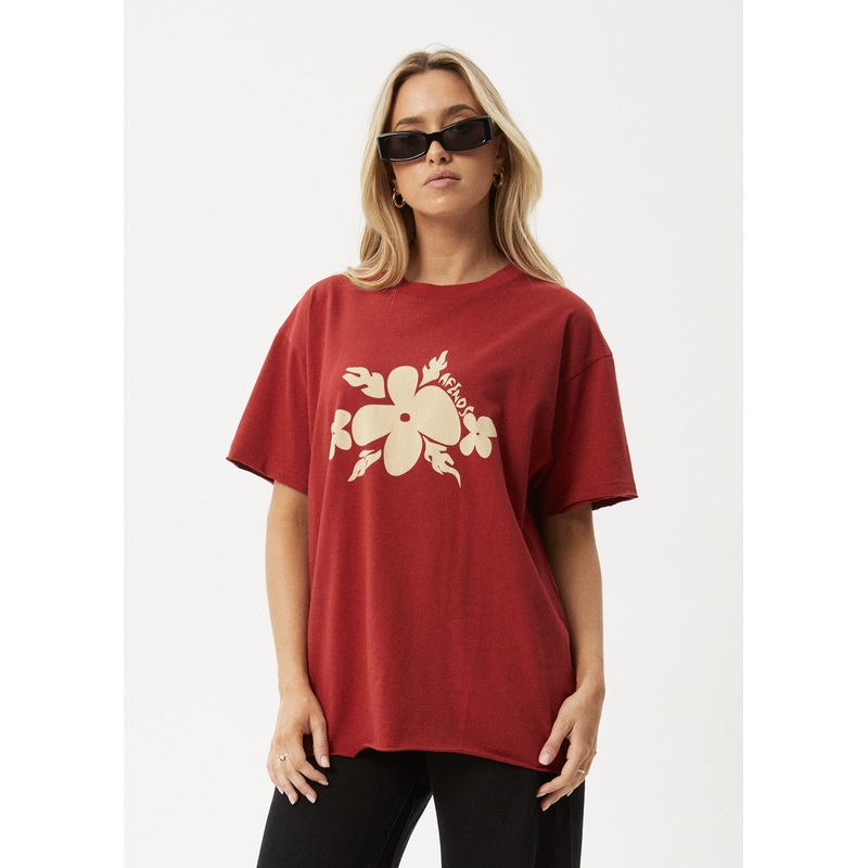 AFENDS Womens Island – Oversized Tee – Ketchup