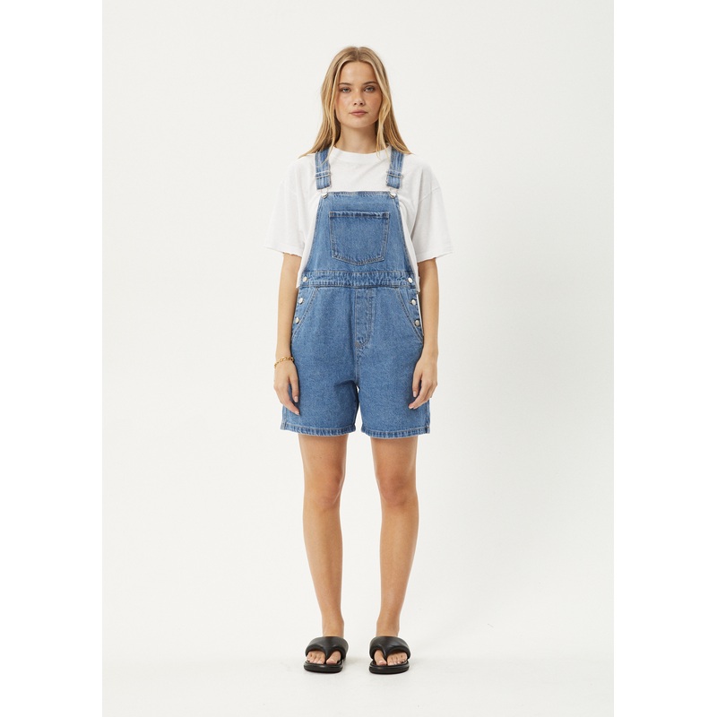 AFENDS Womens Lil Louis – Denim Overall – Worn Blue