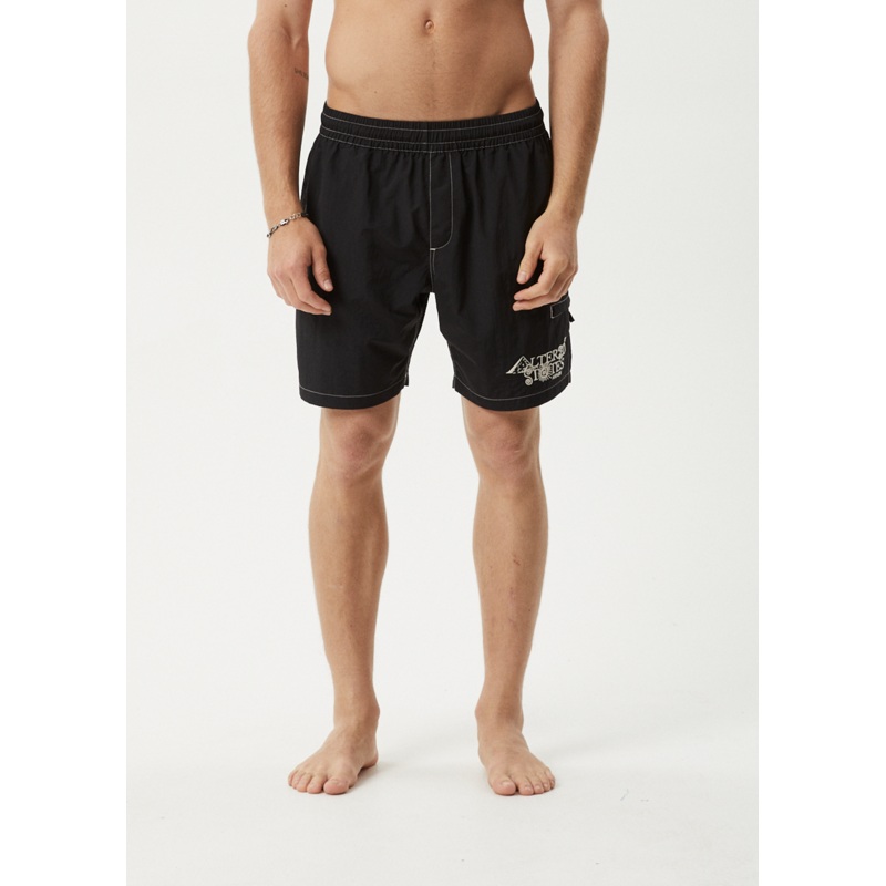 AFENDS Mens Deep State – Baywatch Swim Short 18 – Black