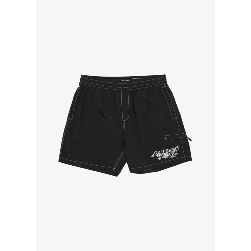 AFENDS Mens Deep State – Baywatch Swim Short 18 – Black