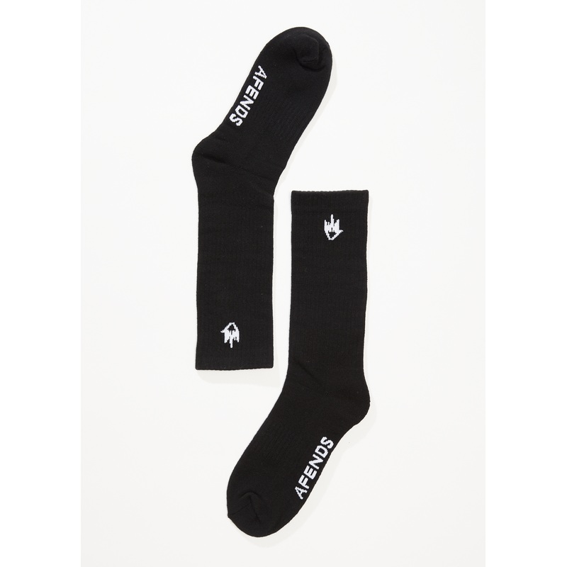 AFENDS Mens Flame – Socks Three Pack – Black