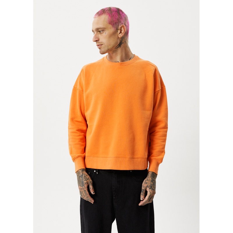 AFENDS Mens Minimum – Crew Neck Jumper – Sunset