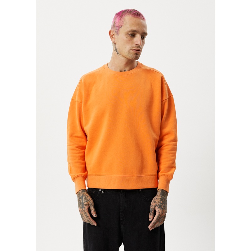 AFENDS Mens Minimum – Crew Neck Jumper – Sunset
